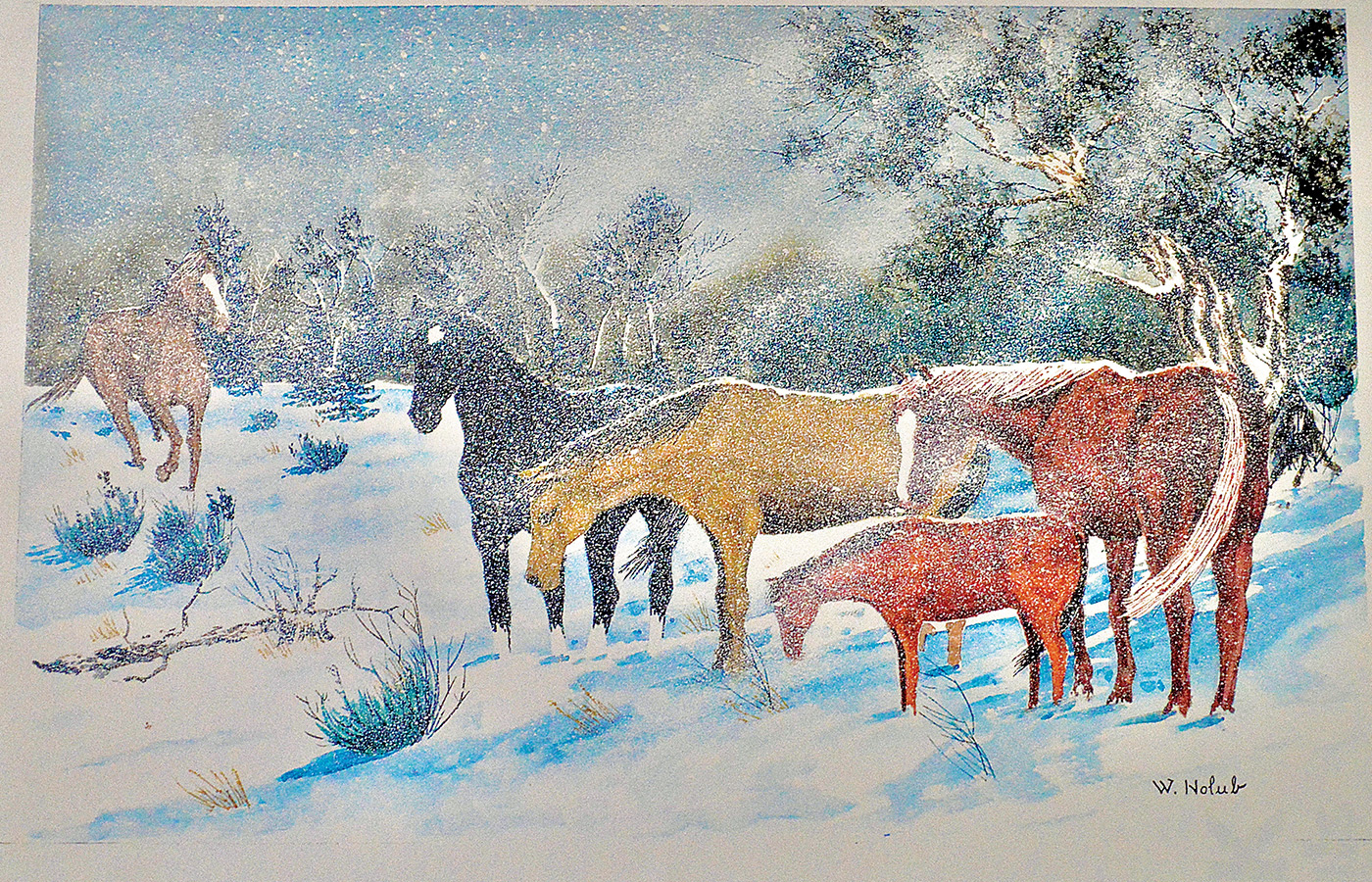 A painting of horses.