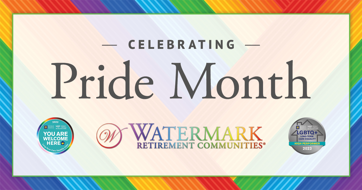 LEI Pride Month type on a rainbow background.