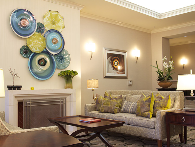 Newly renovated lobby living room.