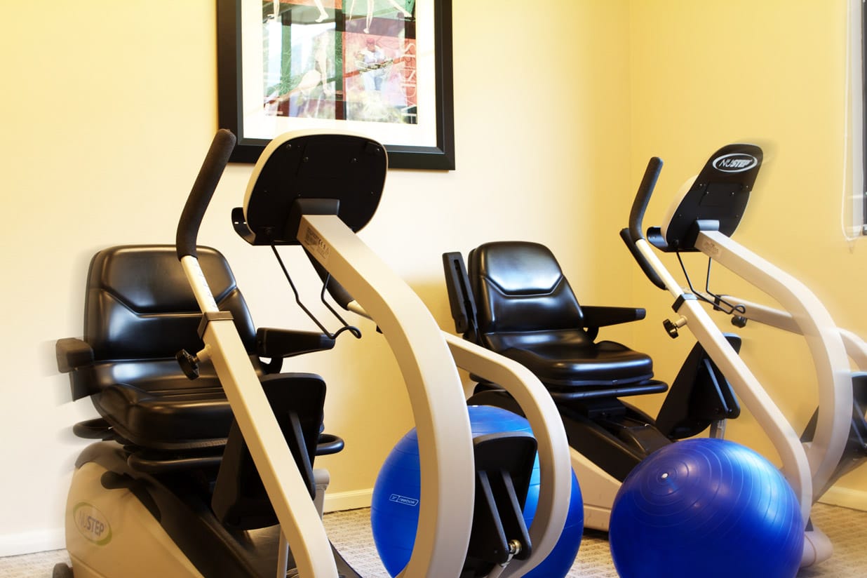 The fitness center at The Watermark at Beverly Hills.