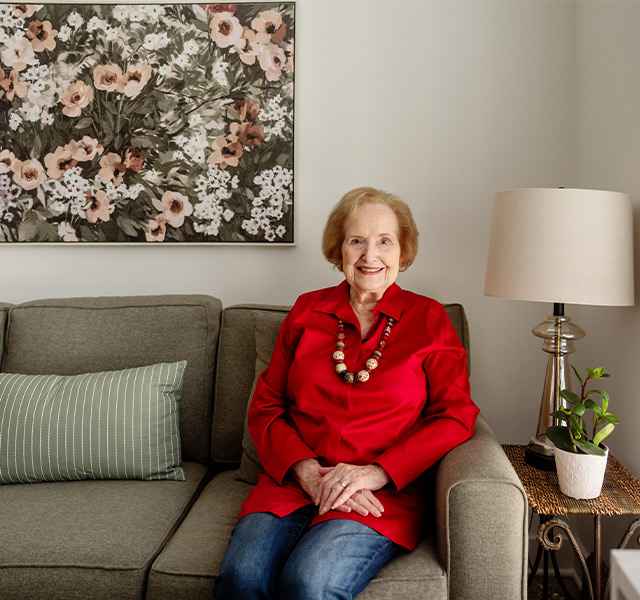 A person sitting on the couch.