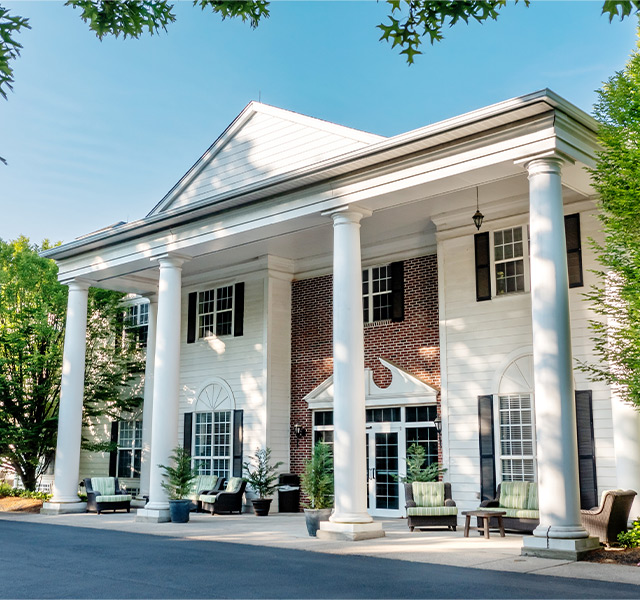 The exterior of a building.