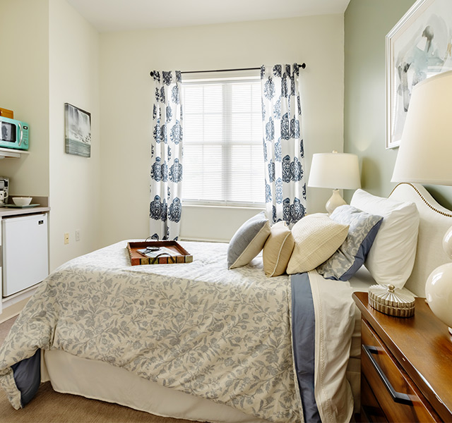 A fully furnished model studio apartment. 