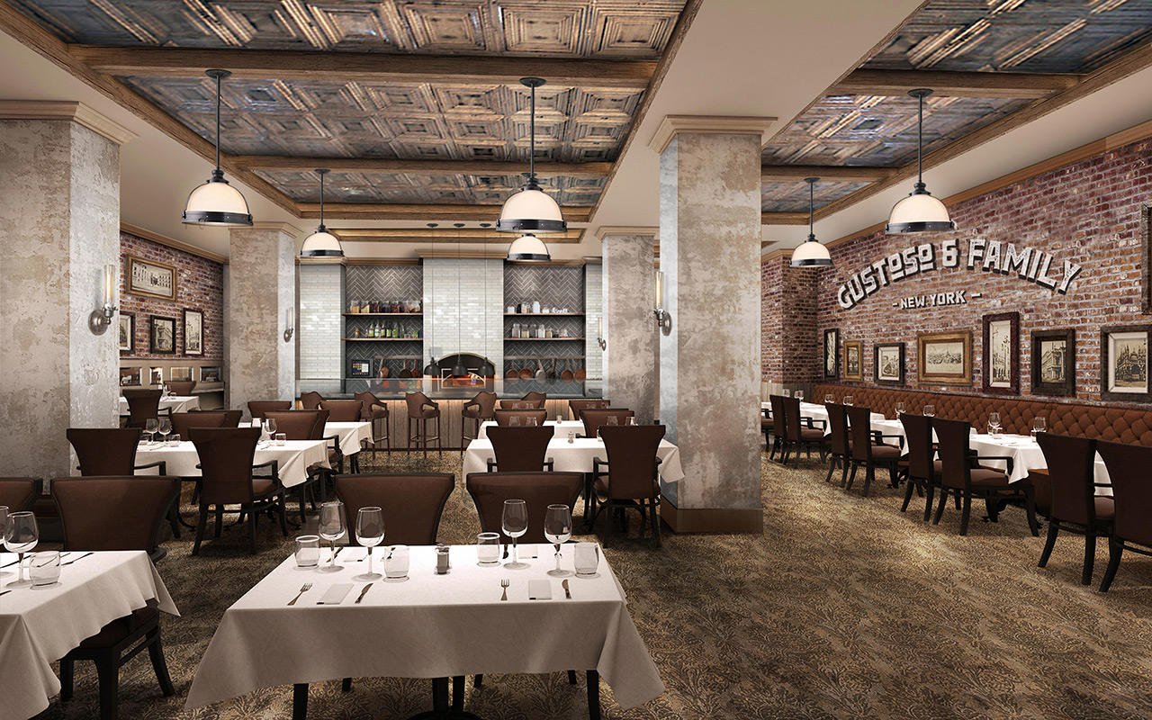 The Watermark at Brooklyn Heights dining area with seats and tables.