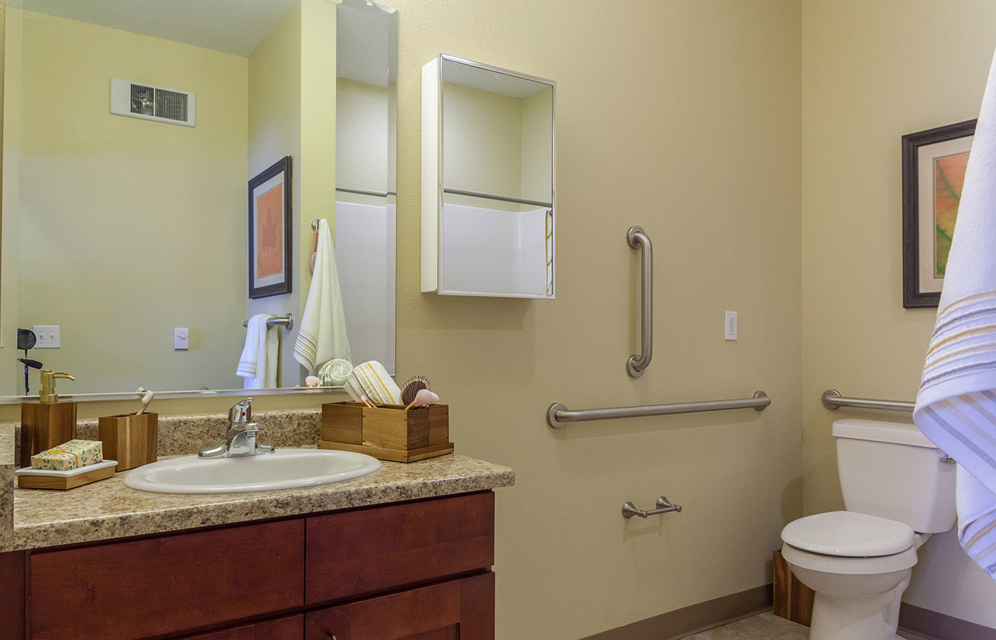 Bathroom inside an apartment.