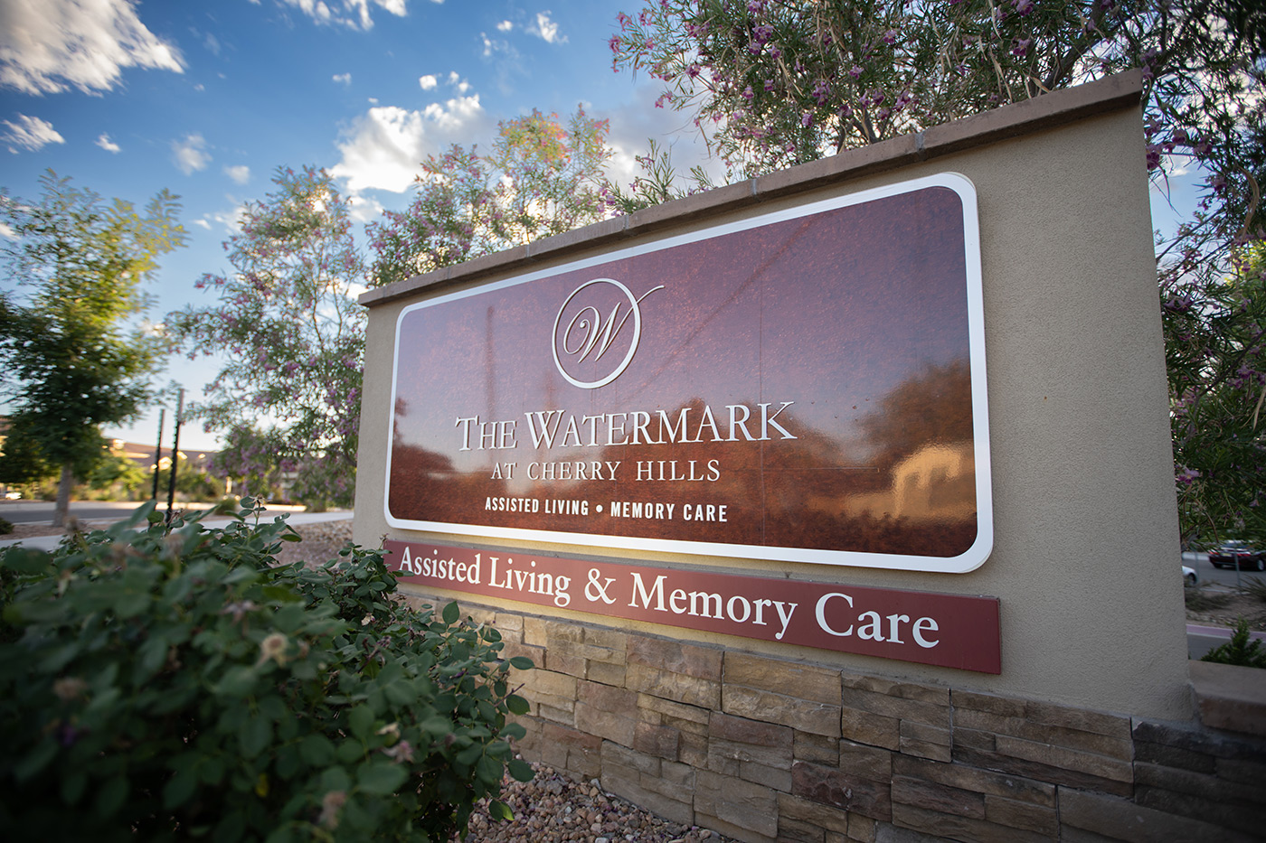 The Watermark at Cherry Hills exterior signage.