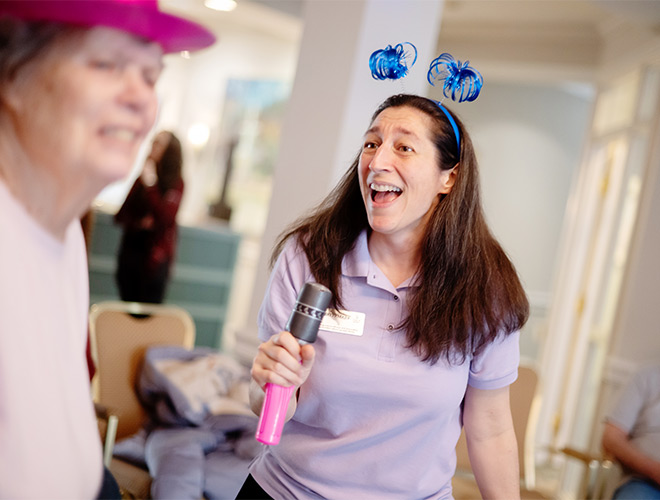 People singing and dancing.