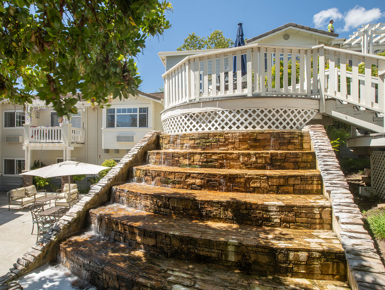 Steps to a garden.