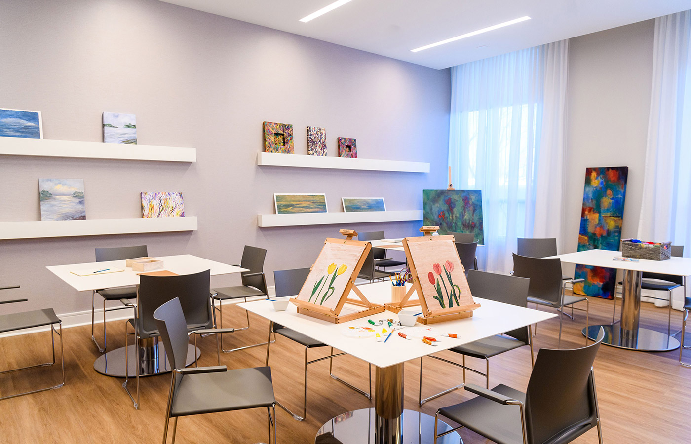 An art room at The Watermark at Houston Heights.