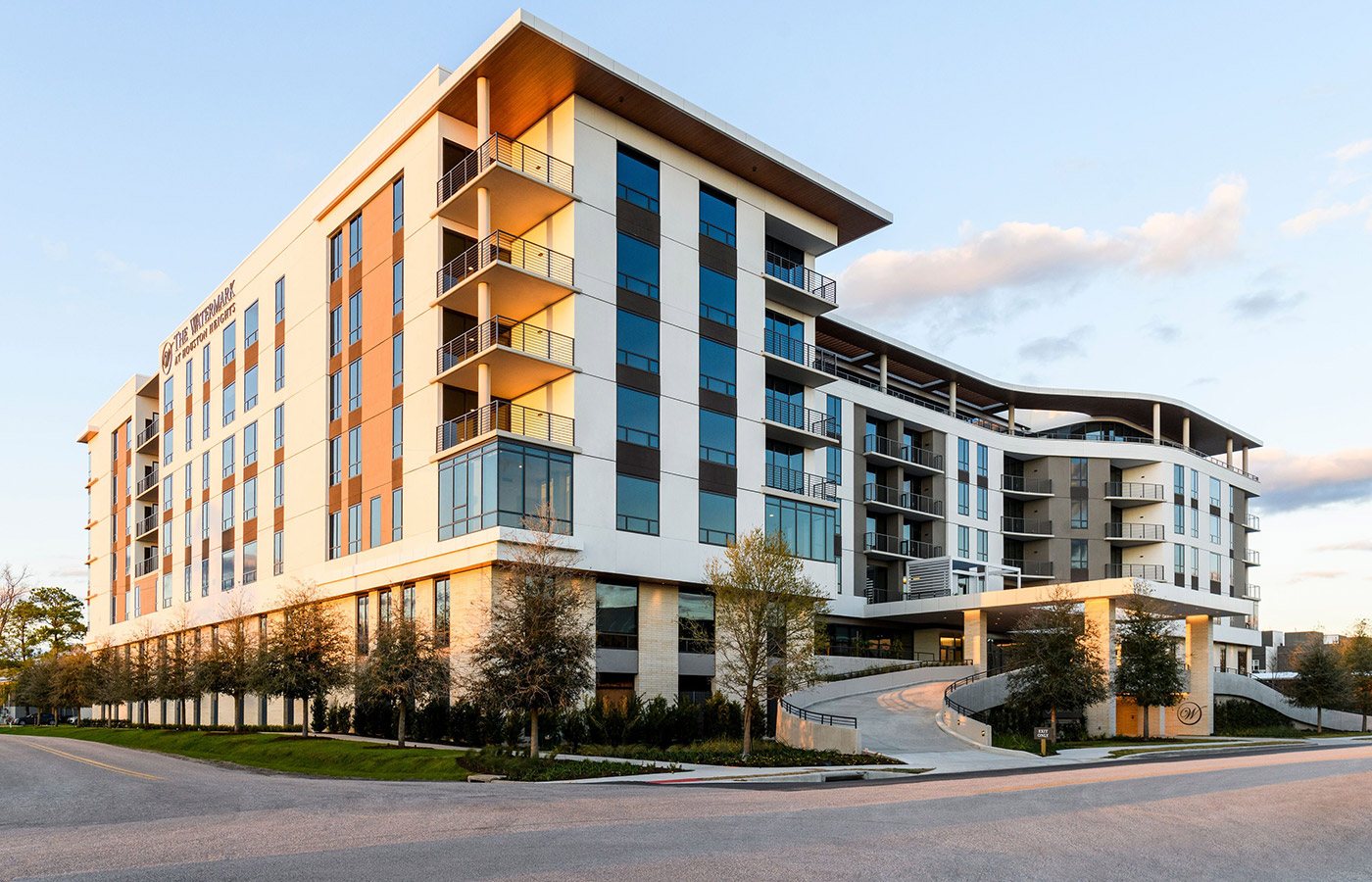 The exterior of The Watermark at Houston Heights.