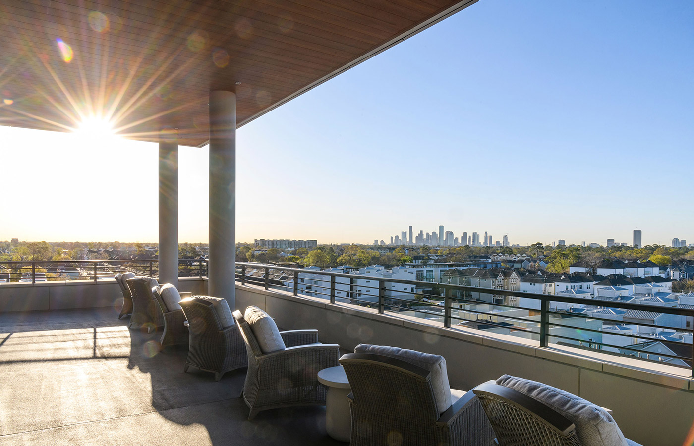 A balcony at The Watermark at Houston Heights.