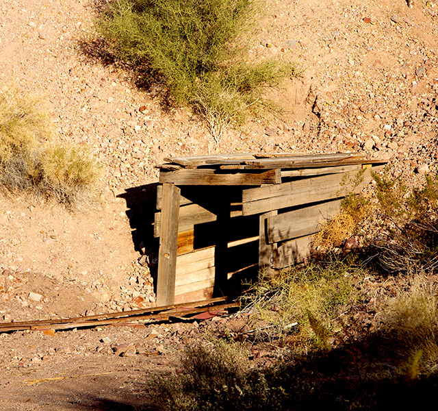 An entrance to a mine. 