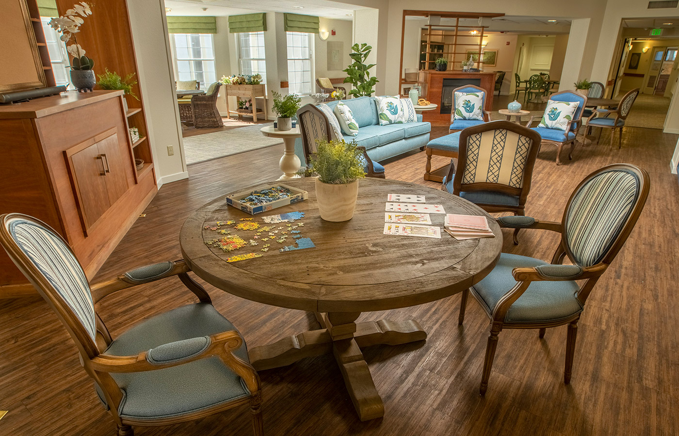 Family Room with tables and chairs