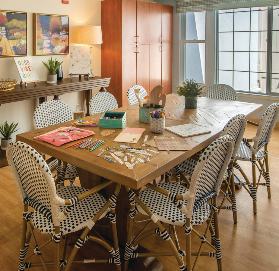 long table with assorted games on it