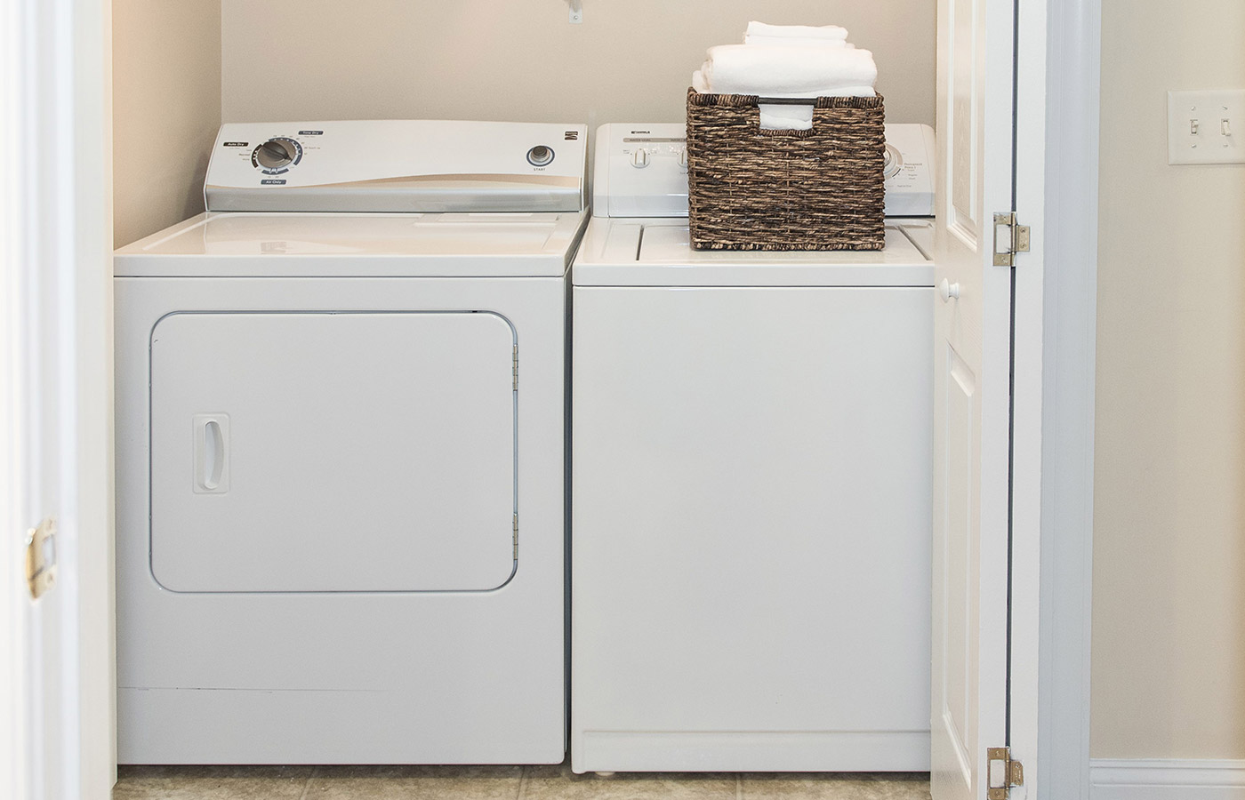Washer and dryer units.