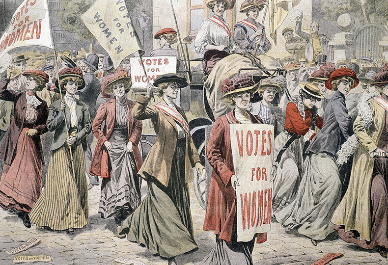 Illustration of people for womens rights.