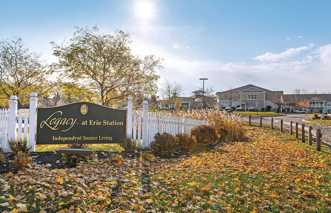 The Legacy at Erie Station exterior sign.