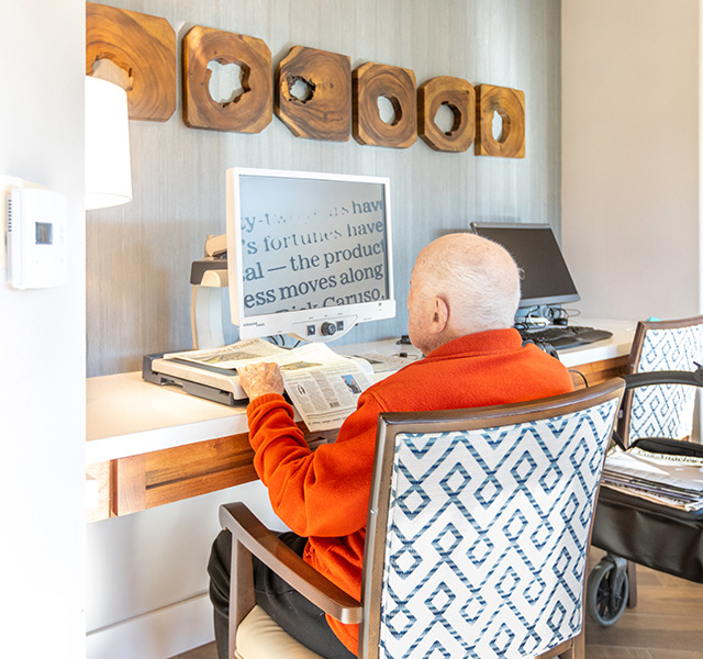 A resident on a computer.