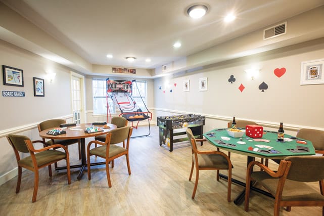 The activity room at The Legacy at Fairways.