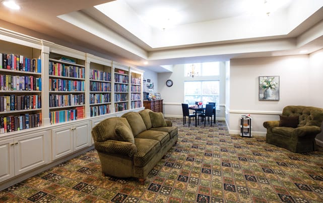 A library at The Legacy at Fairways.