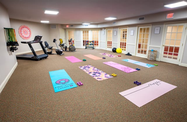 The fitness room at The Legacy at Fairways.
