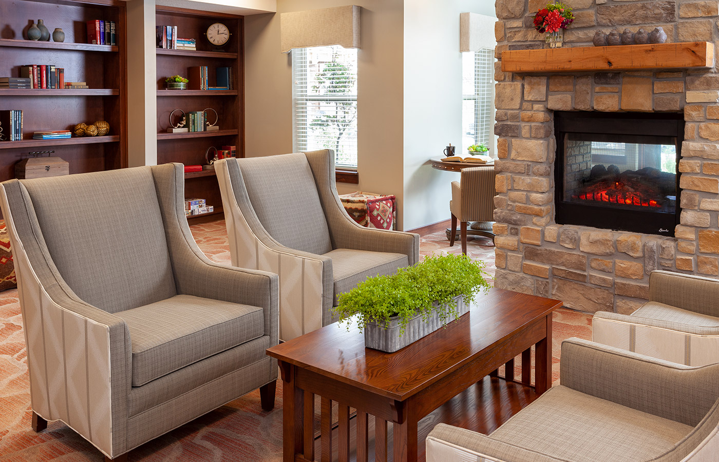 Seating area at The Lodge at North Ogden.