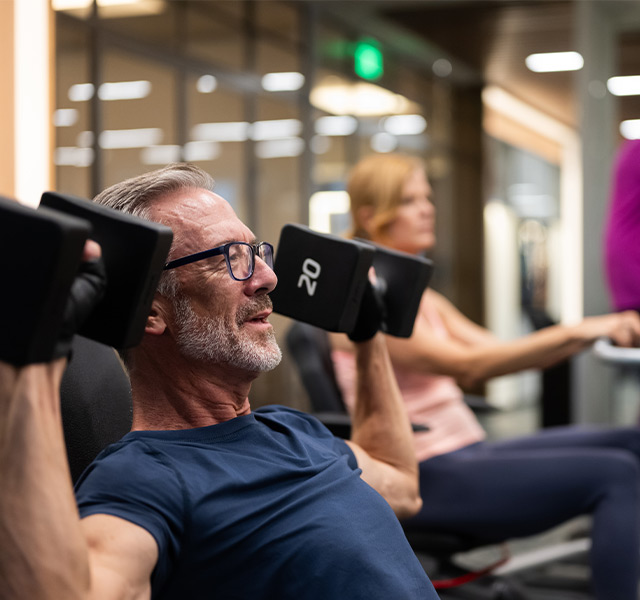 A person lifting weights.