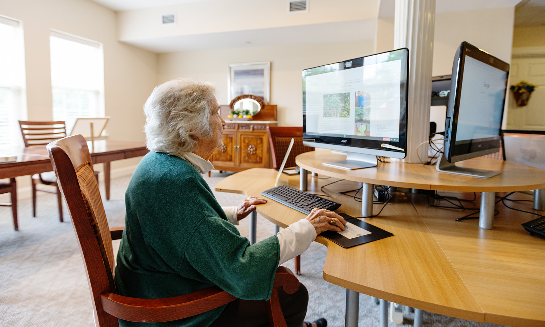 A resident on the computer.