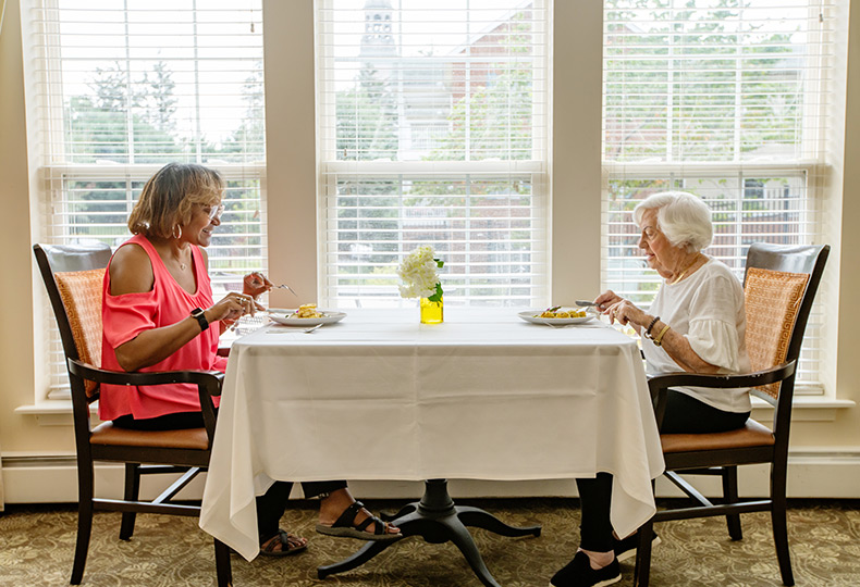 Friends having lunch.