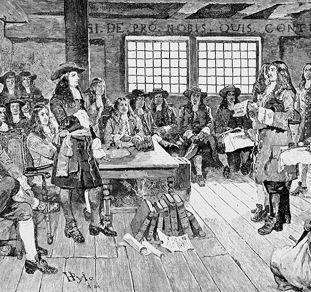 Black and white image of quakers.