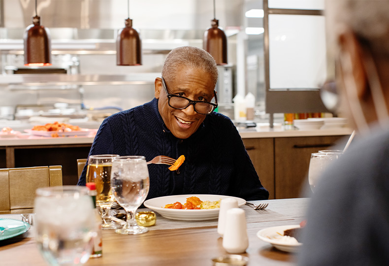 People eating dinner.