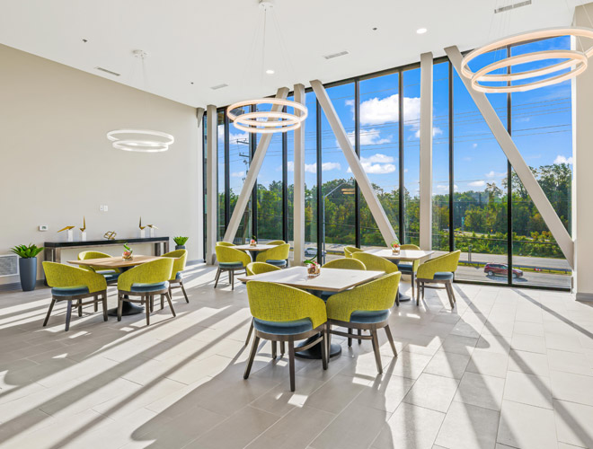 The interior of The Sky Bridge at Town Center.