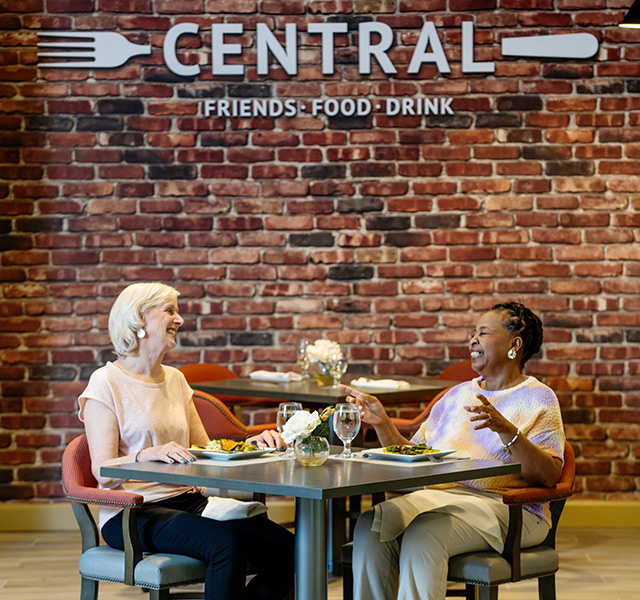 Two people having lunch.