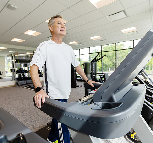 A person on a treadmill.