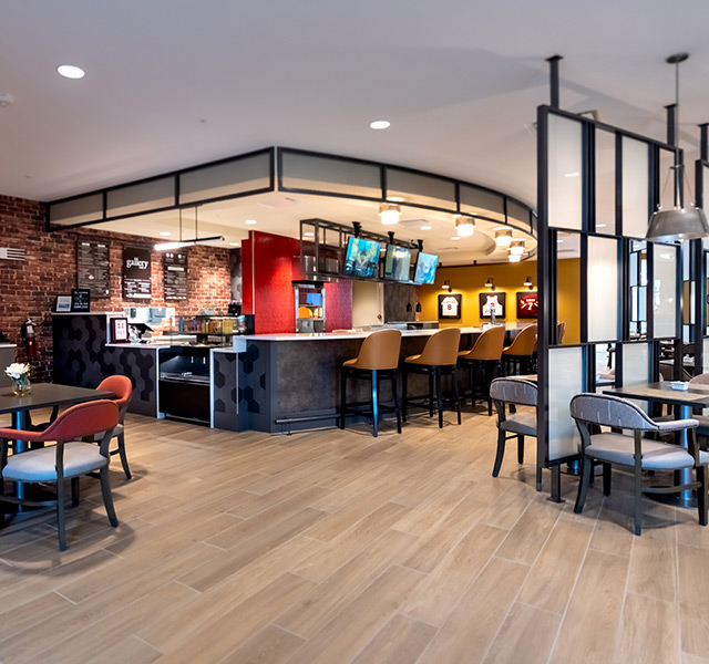 The gallery cafe dining area.