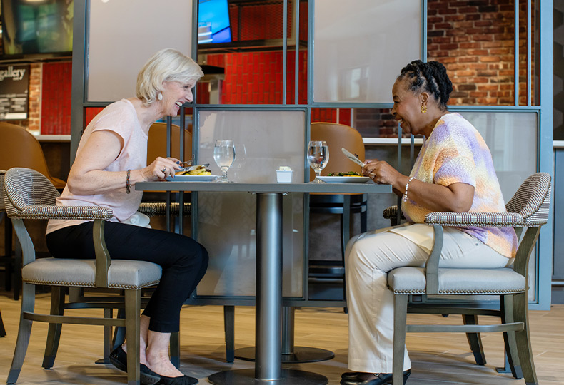 Two people having lunch.