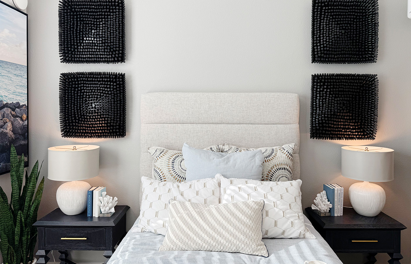 A fully furnished bedroom.