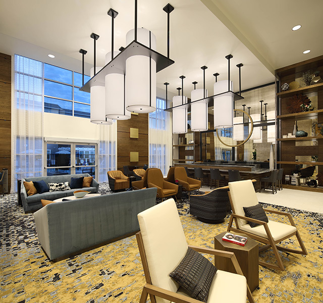 A lounge and bar area.