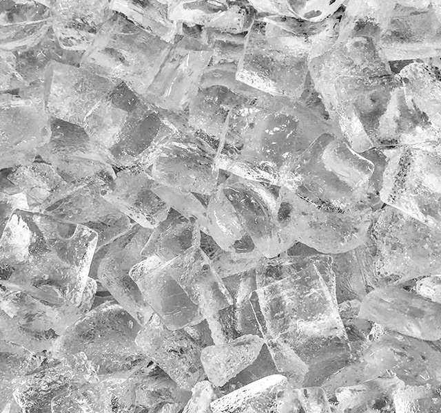 A bunch of ice cubes.