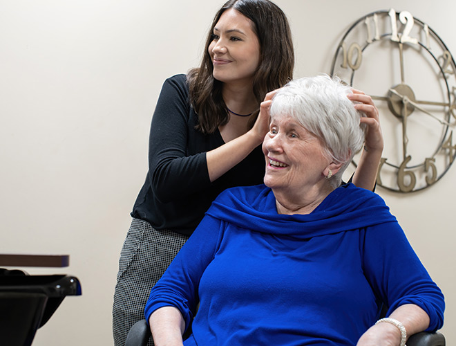 A resident at the salon.