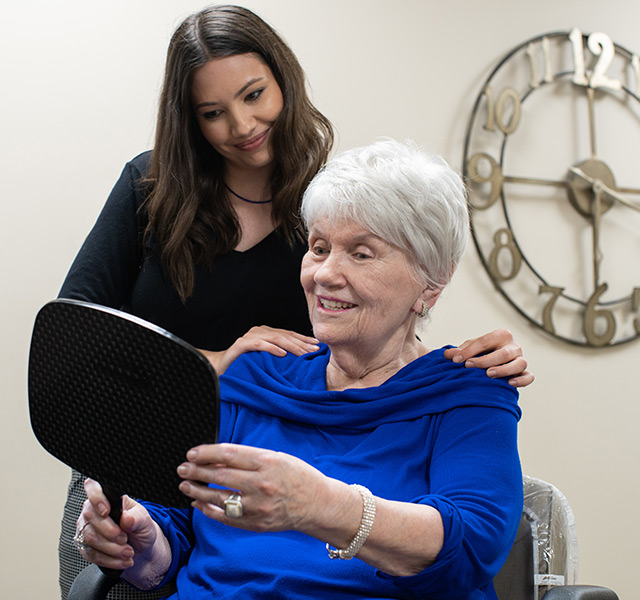 A resident at the salon.