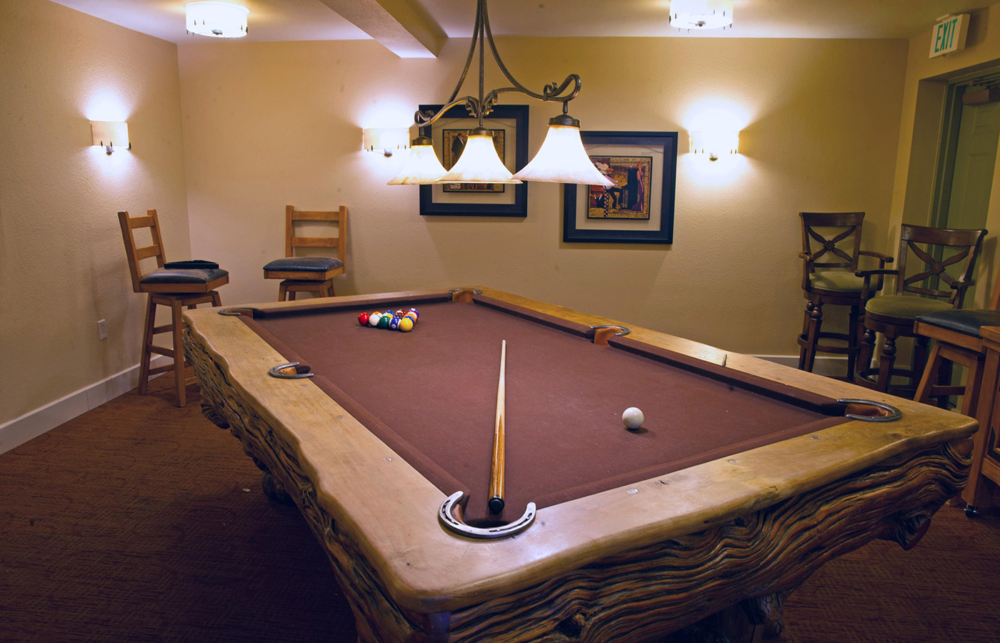 The pool table room.