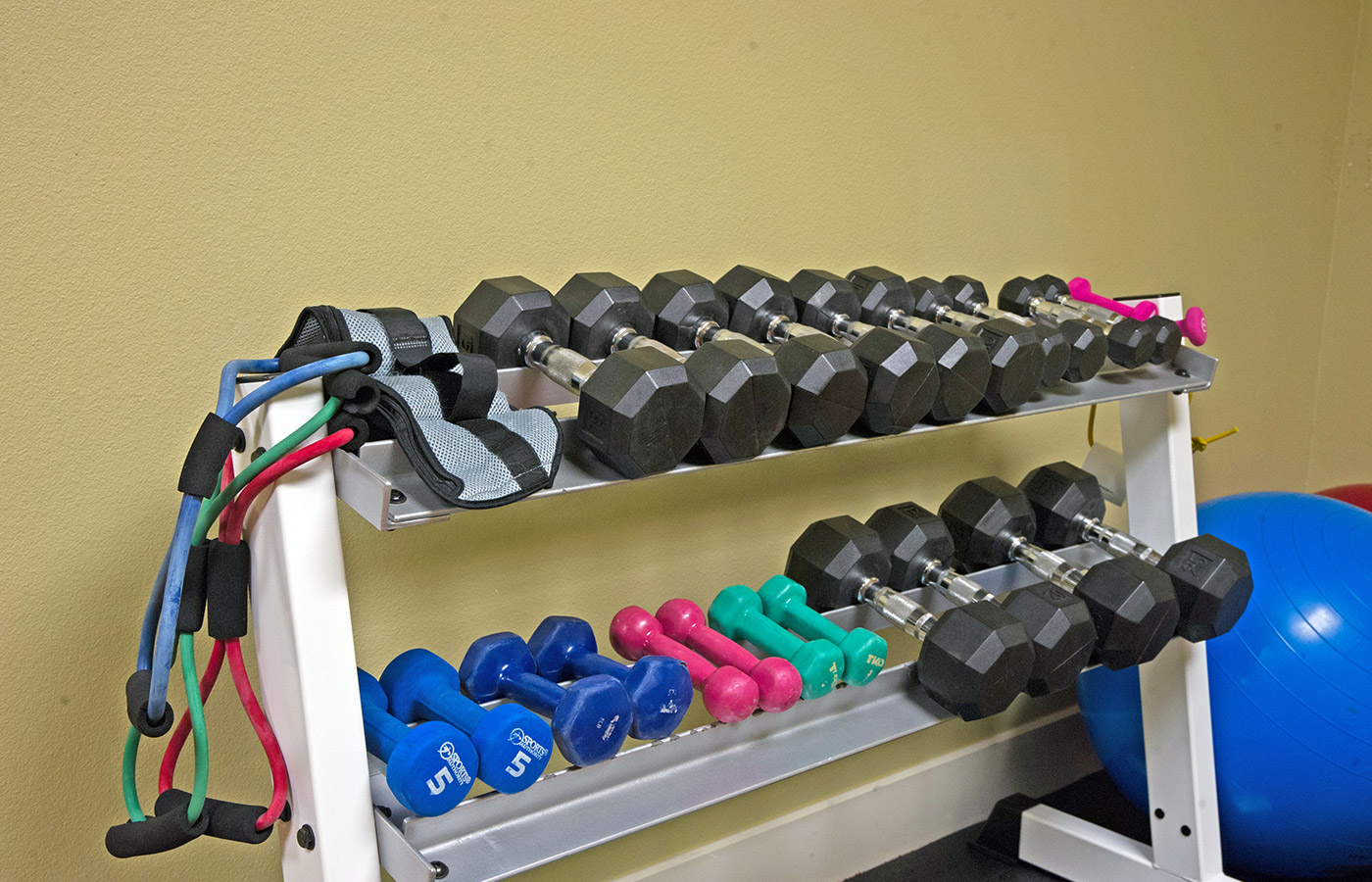 A rack of weights.