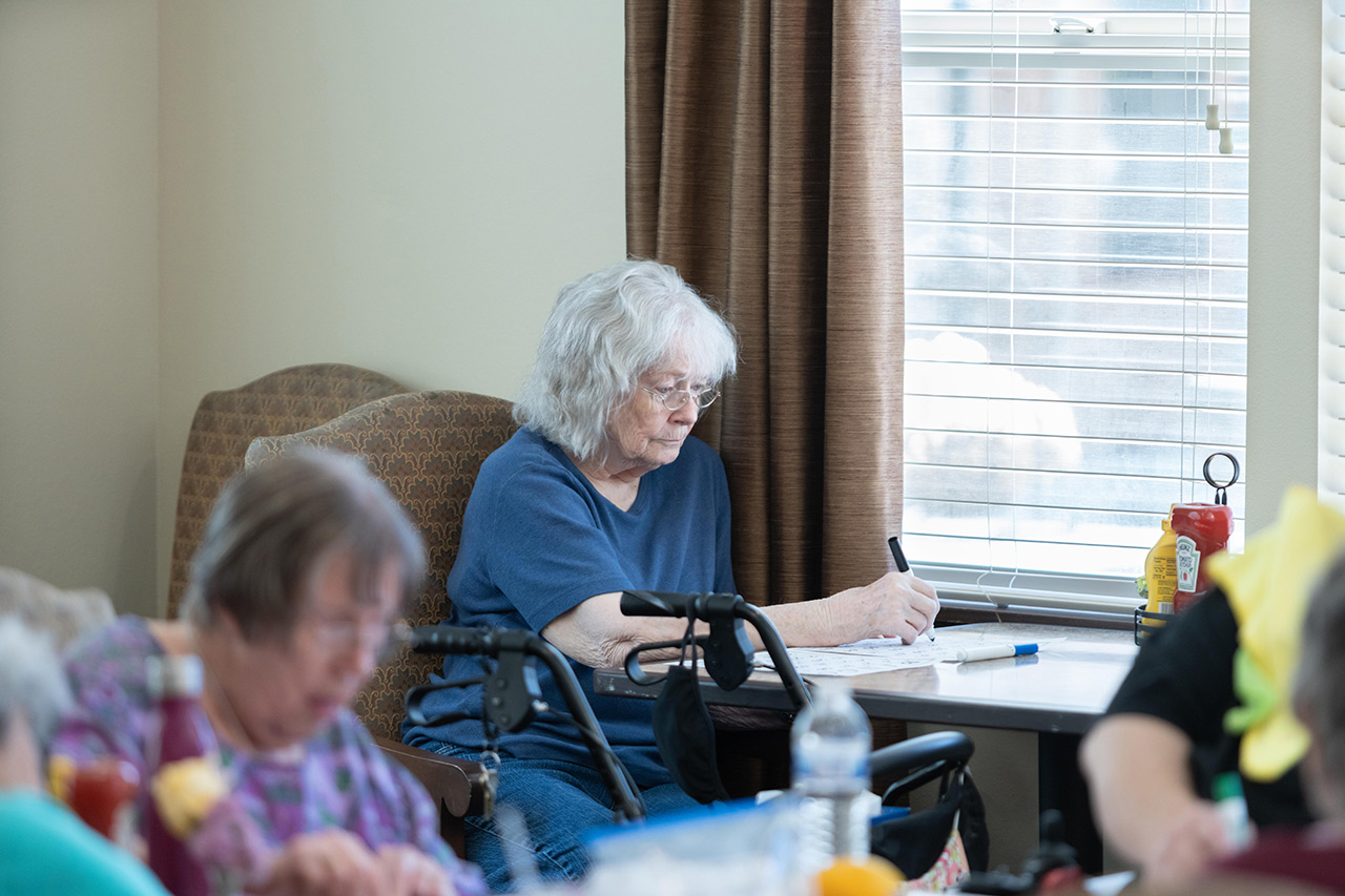 Residents are playing bingo.