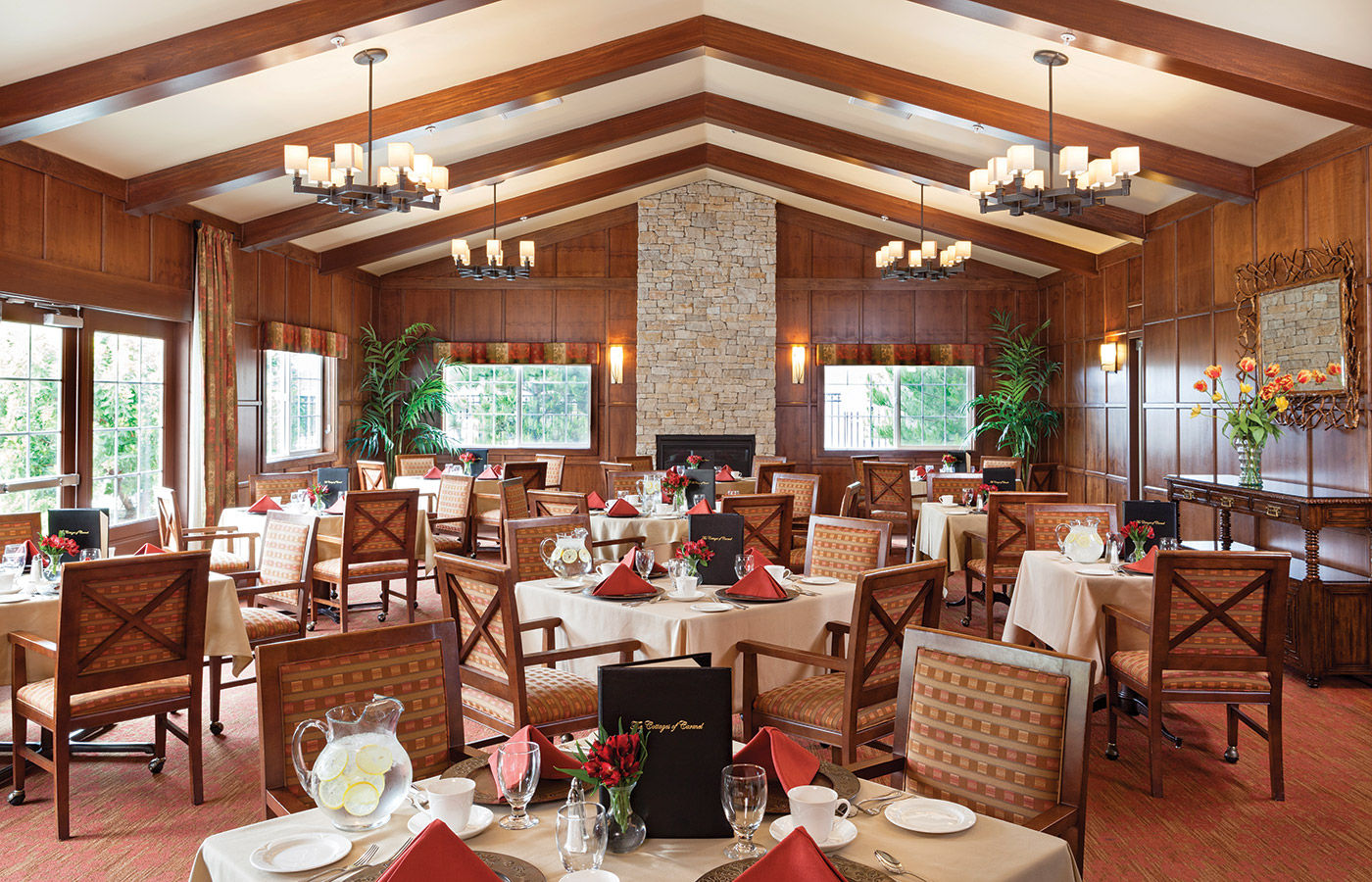 A dining area at The Cottages of Carmel.