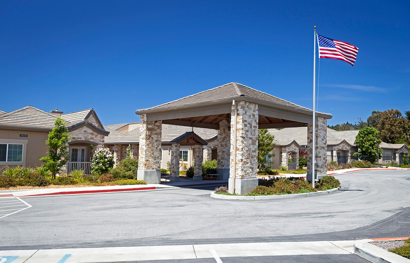 The entrance for The Cottages of Carmel.