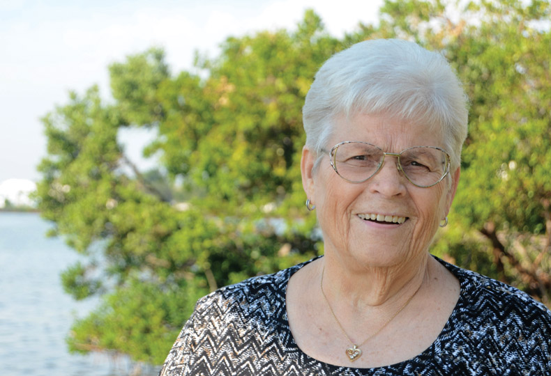 a Resident looking toward the camera 