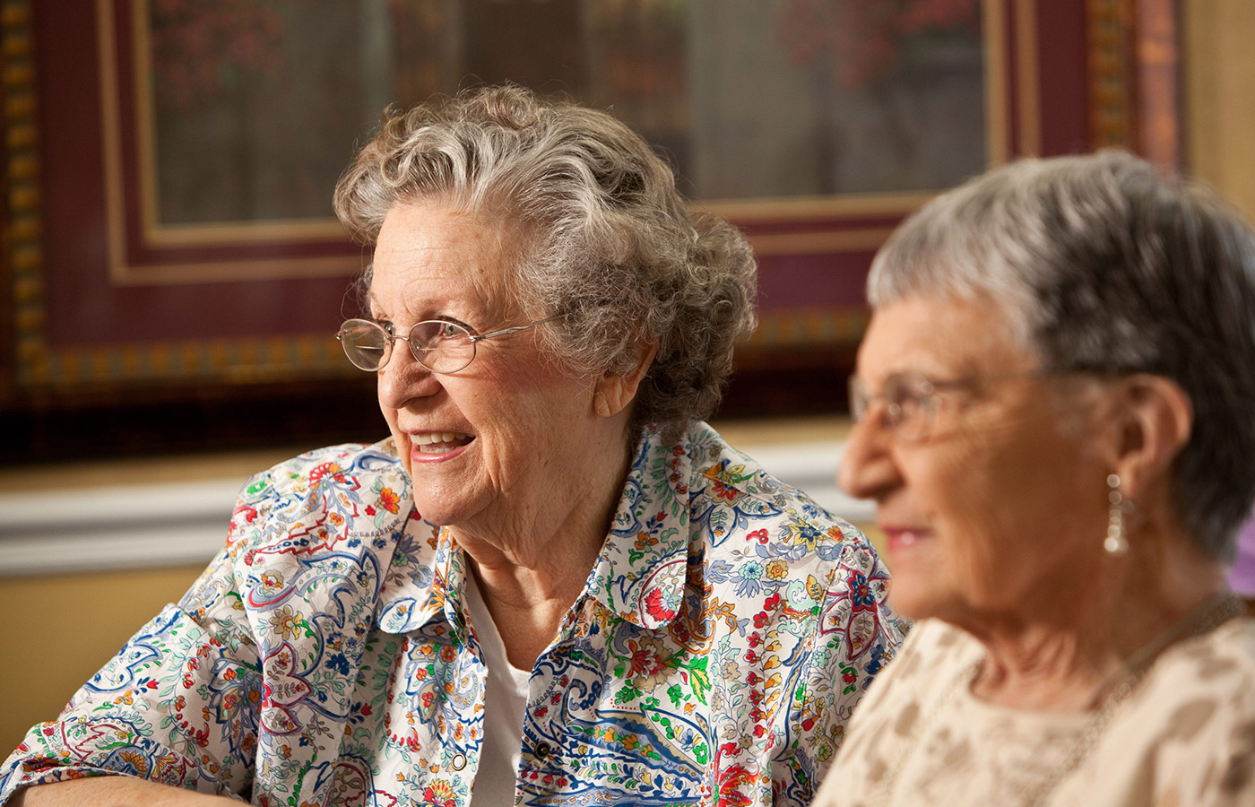 Two residents at The Fountains at Greenbriar.