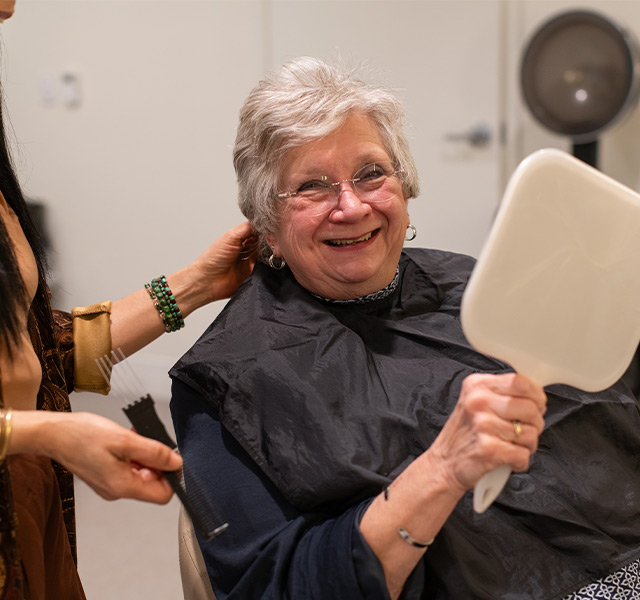 A person at the salon.