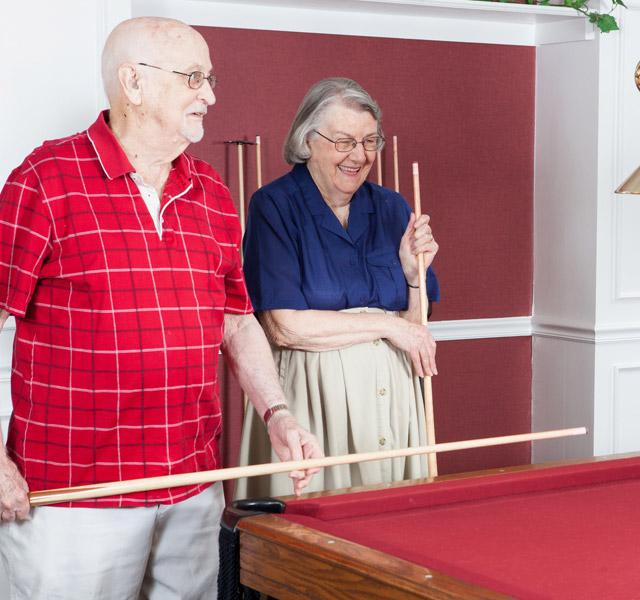 Residents are playing pool.